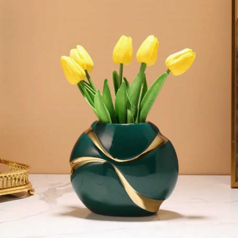 Vase céramique vert