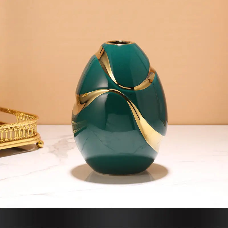 Vase céramique vert