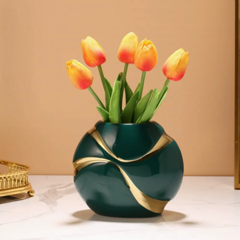 Vase céramique vert