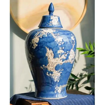 Vase chinois bleu
