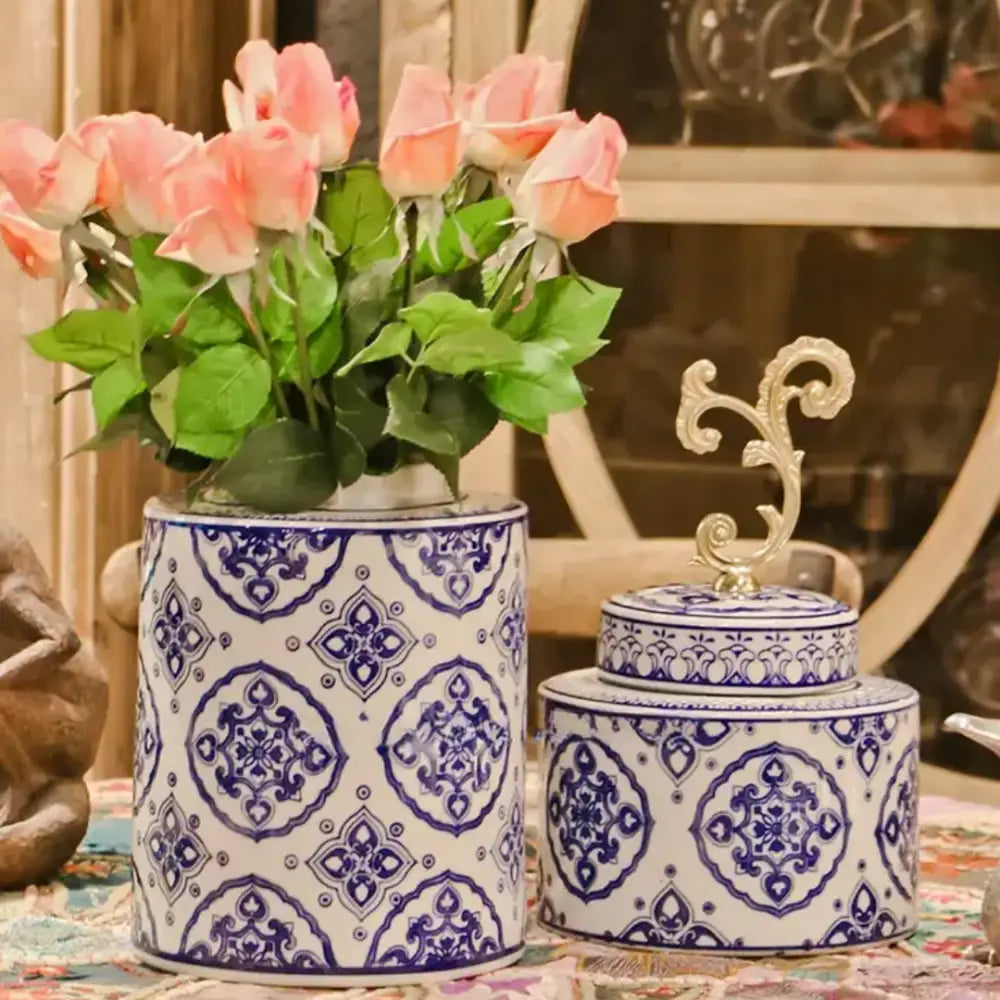 Vase chinois bleu blanc ancien