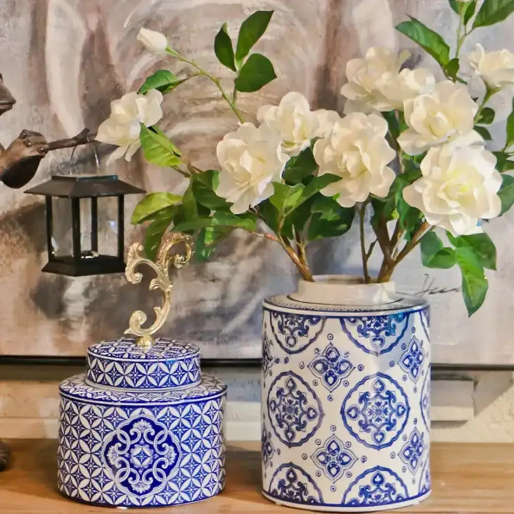 Vase chinois bleu blanc ancien