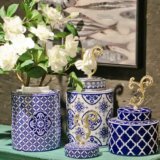 Vase chinois bleu blanc ancien