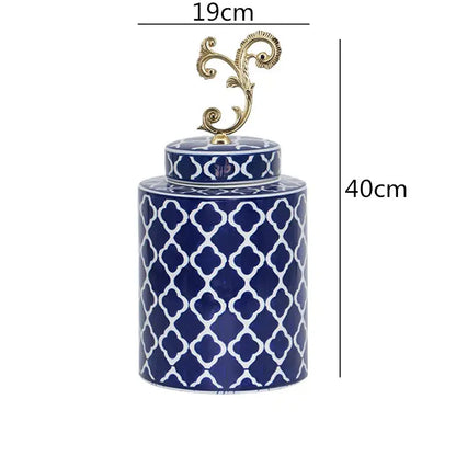 Vase chinois bleu blanc ancien