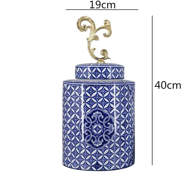 Vase chinois bleu blanc ancien
