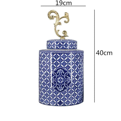 Vase chinois bleu blanc ancien
