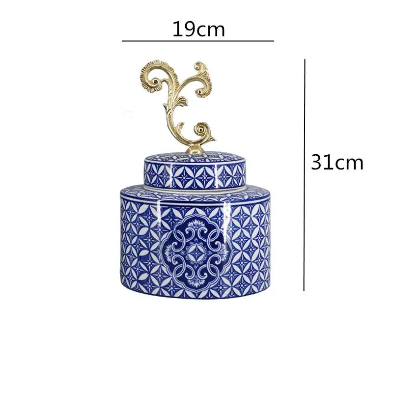 Vase chinois bleu blanc ancien