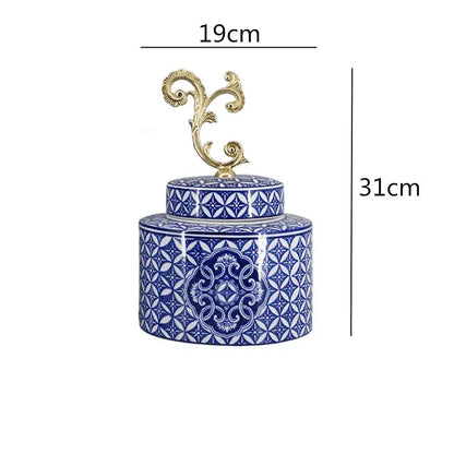 Vase chinois bleu blanc ancien