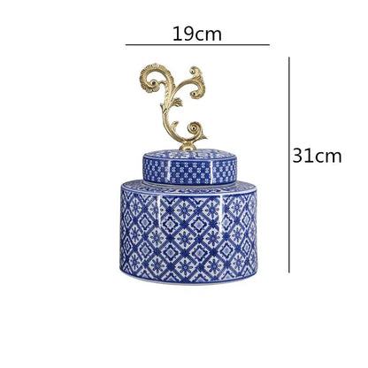 Vase chinois bleu blanc ancien