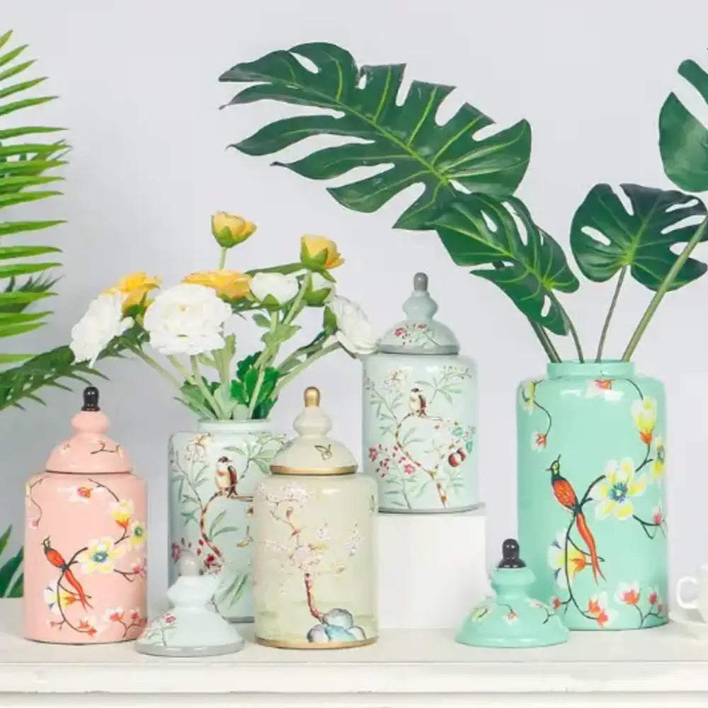 Vase chinois décor oiseaux