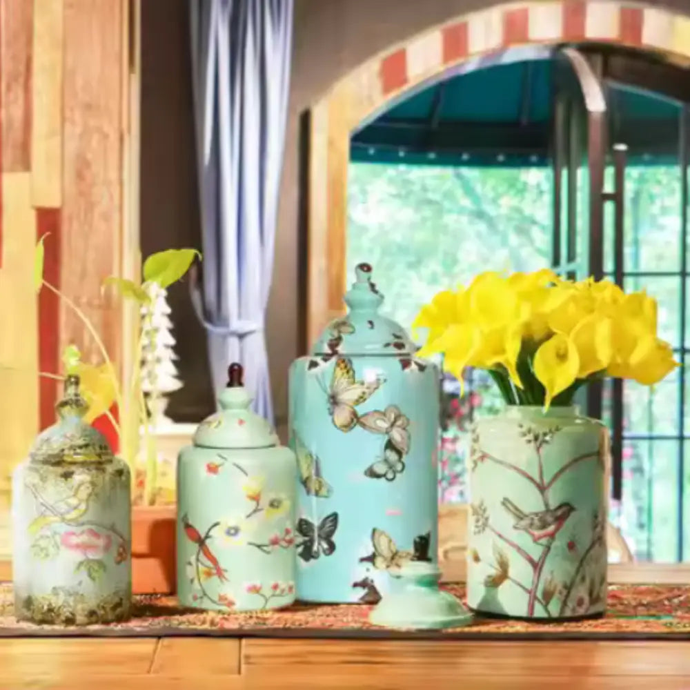 Vase chinois décor oiseaux