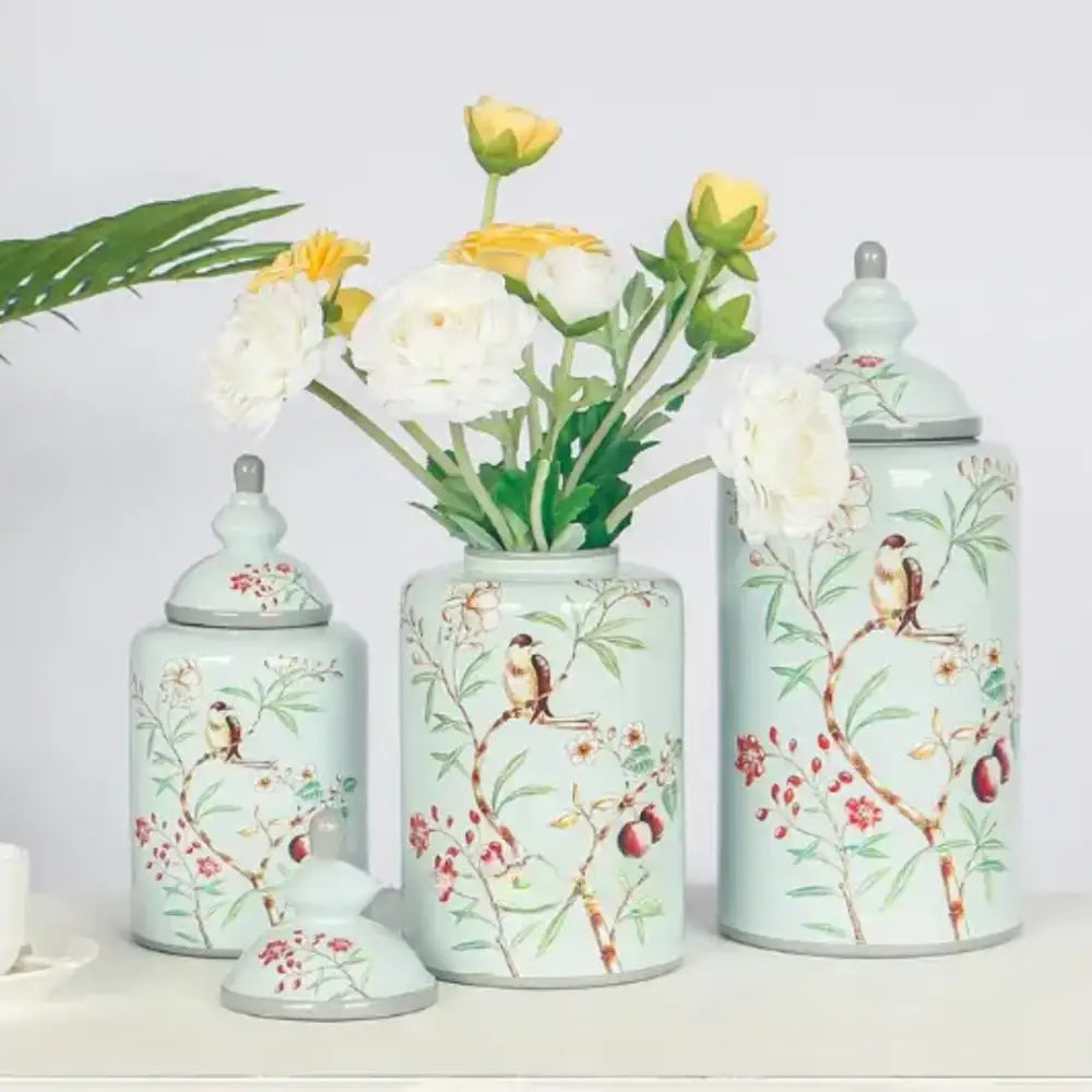 Vase chinois décor oiseaux