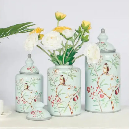 Vase chinois décor oiseaux