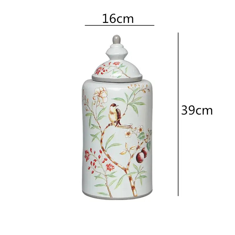 Vase chinois décor oiseaux