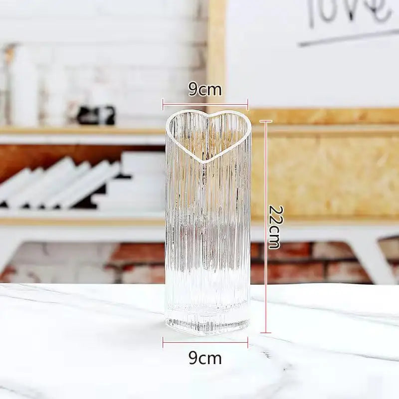 Vase coeur en verre