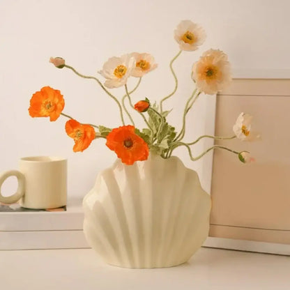 Vase coquillage beige