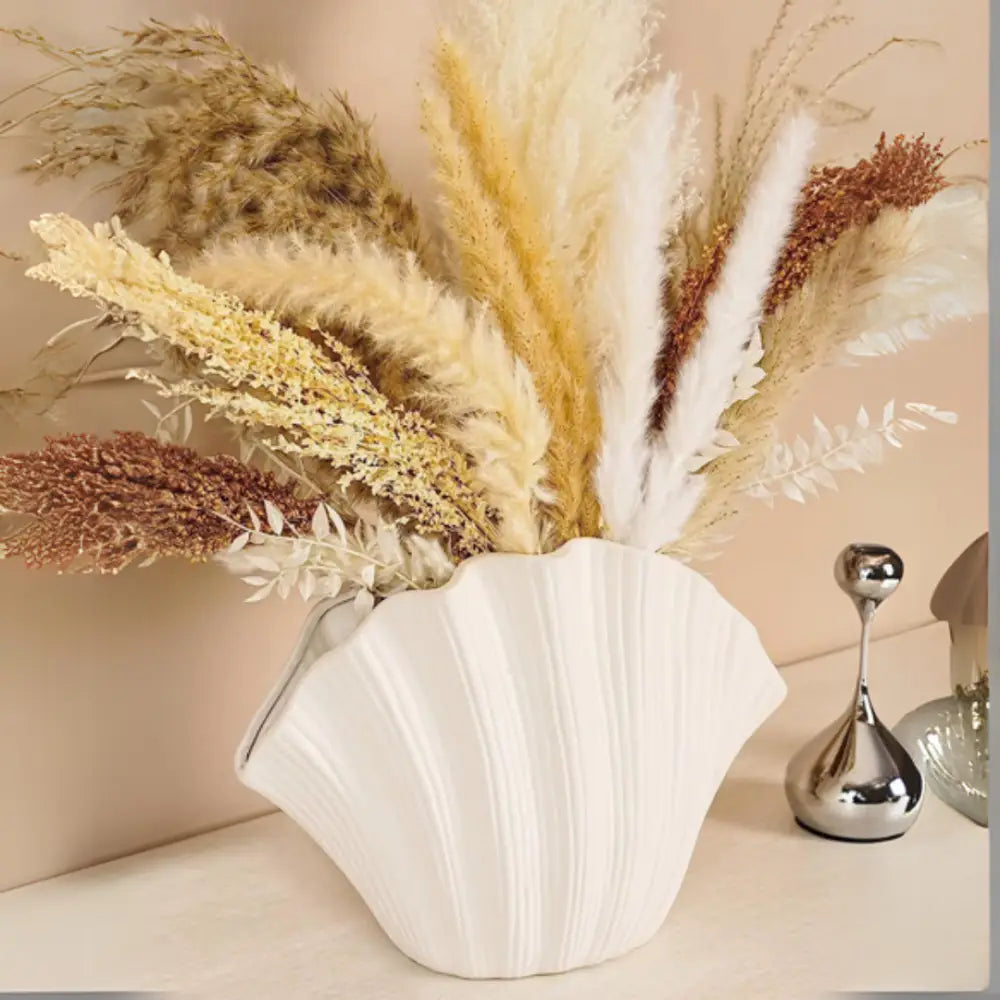 Vase coquillage blanc
