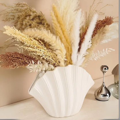 Vase coquillage blanc