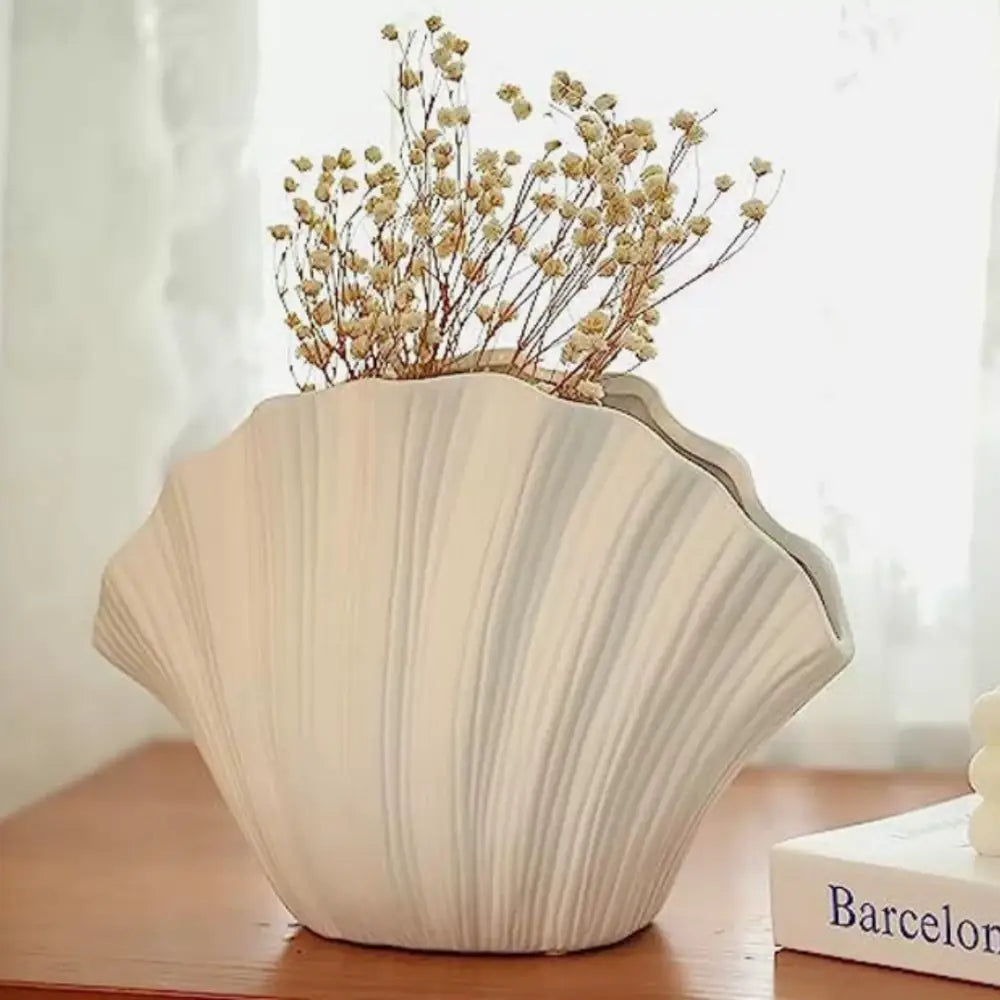 Vase coquillage blanc