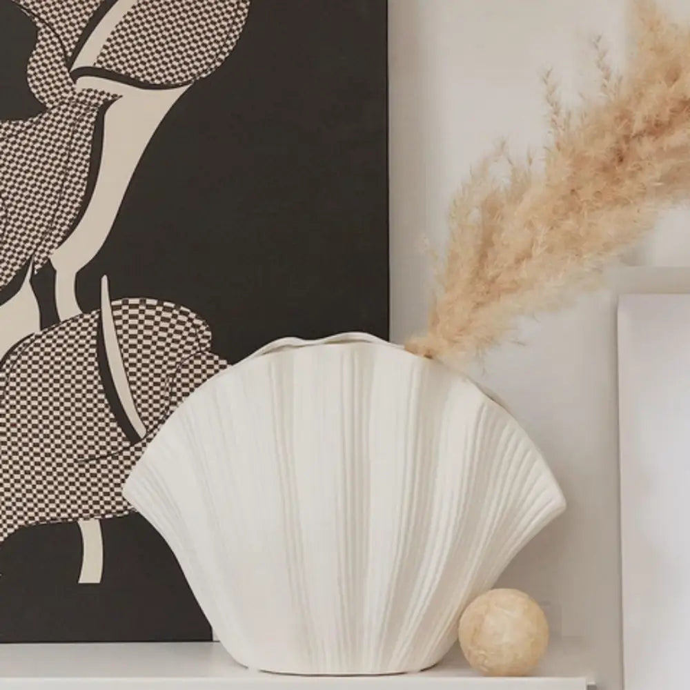 Vase coquillage blanc