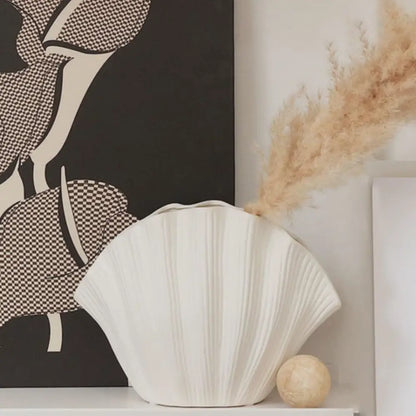 Vase coquillage blanc