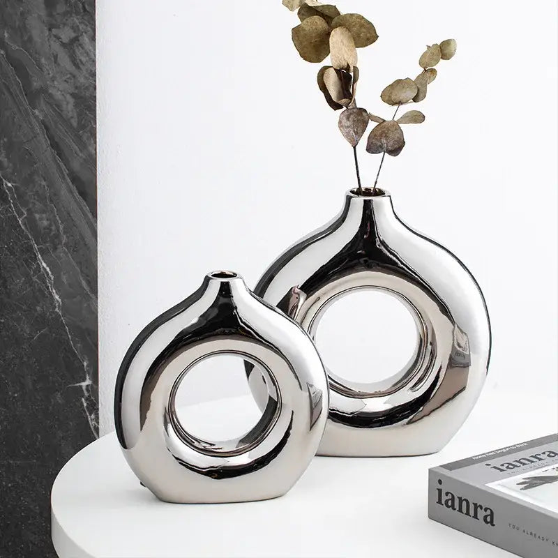 Vase couleur argent