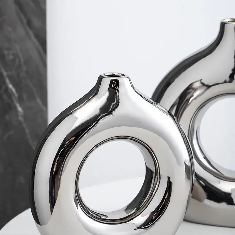 Vase couleur argent