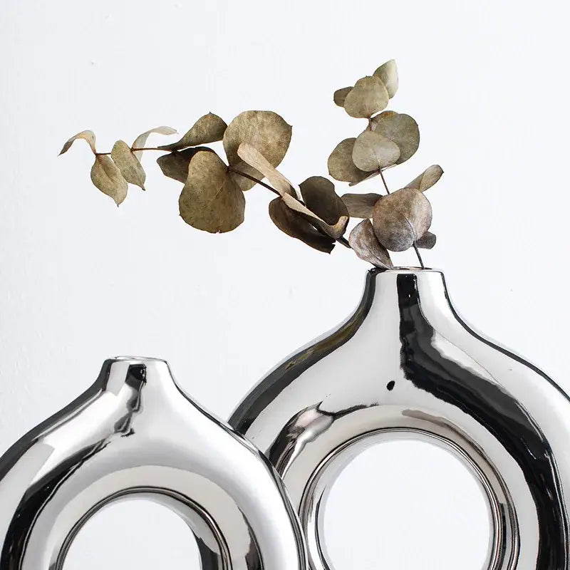 Vase couleur argent