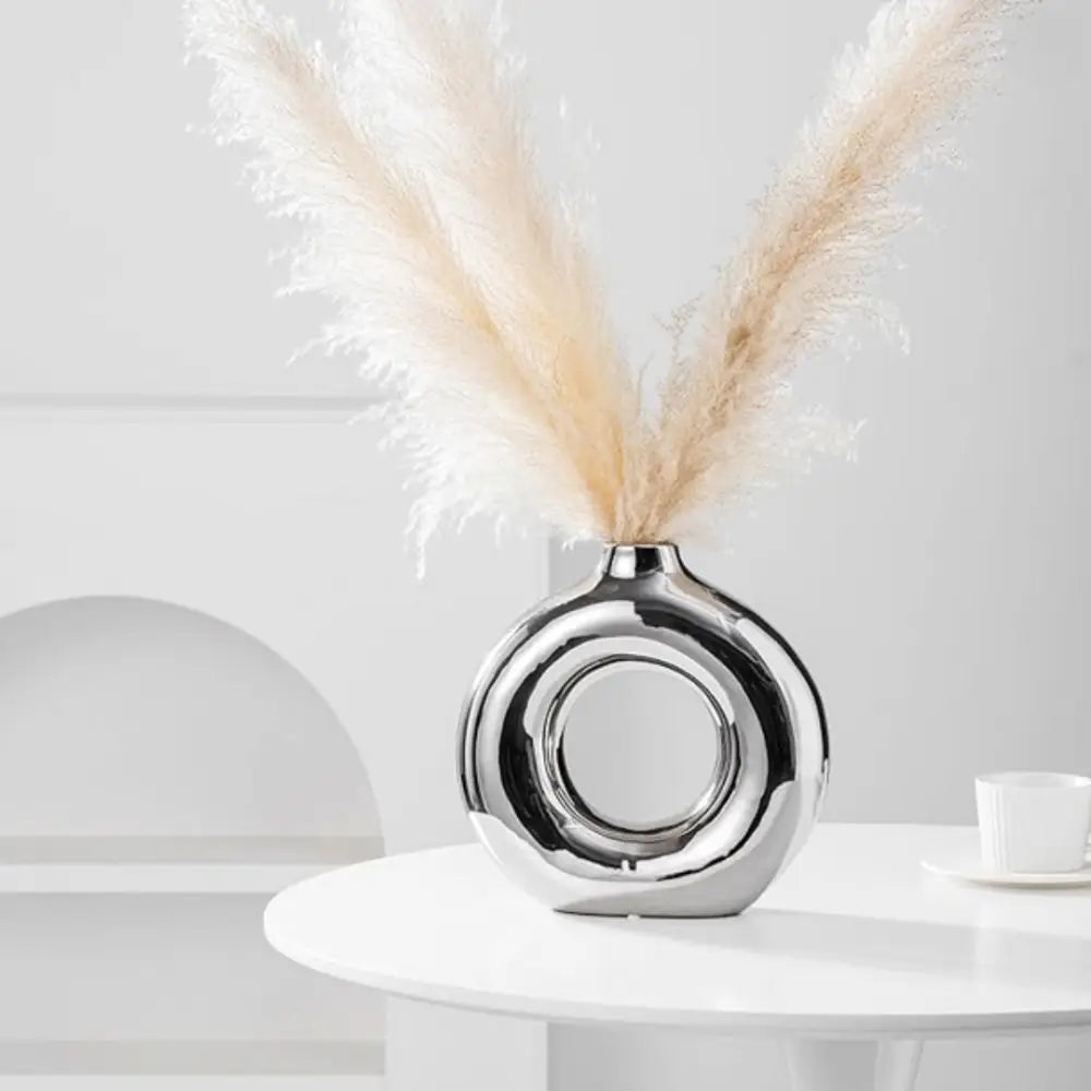 Vase couleur argent