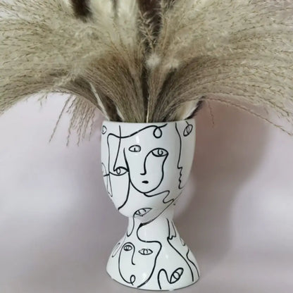 Vase dessin visage
