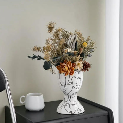 Vase dessin visage