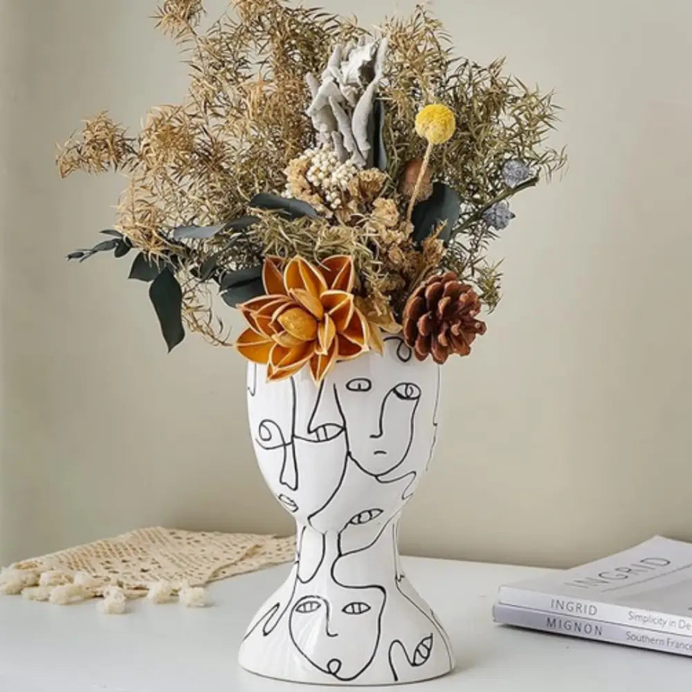 Vase dessin visage