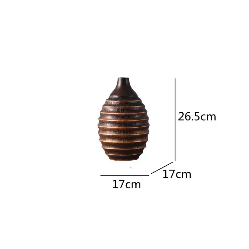 Vase effet bois artisanal