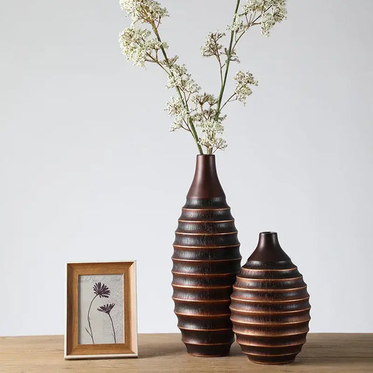 Vase effet bois artisanal