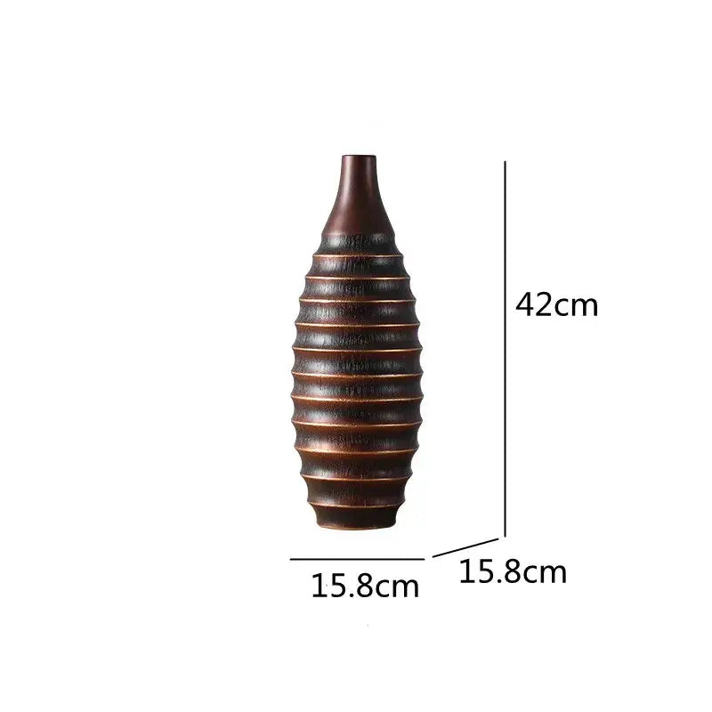 Vase effet bois artisanal