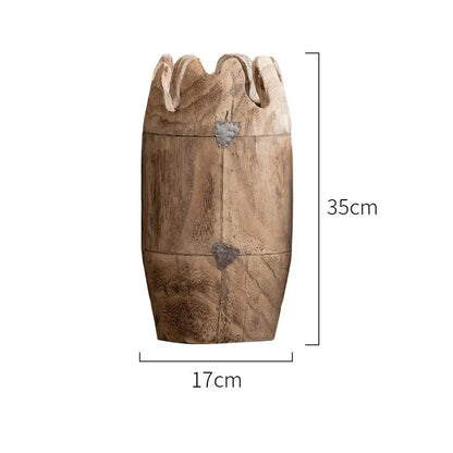 Vase en bois naturel