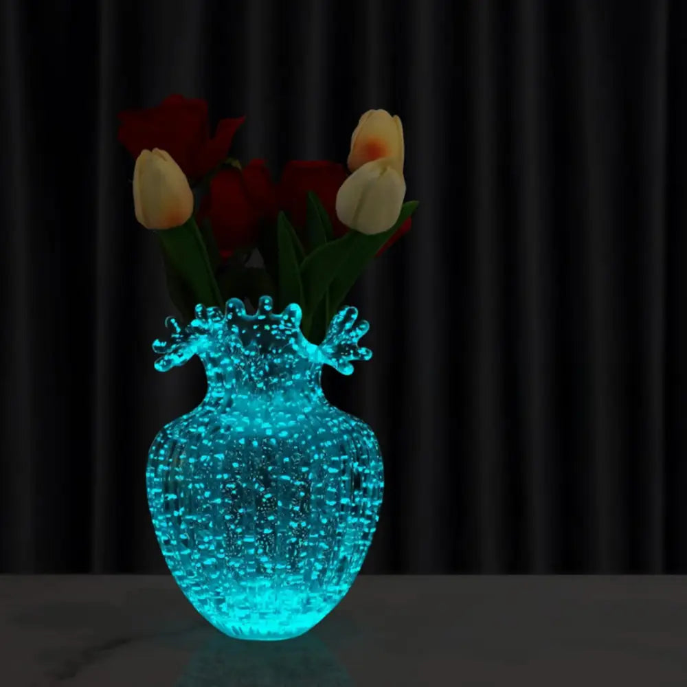 Vase en verre transparent lumineux