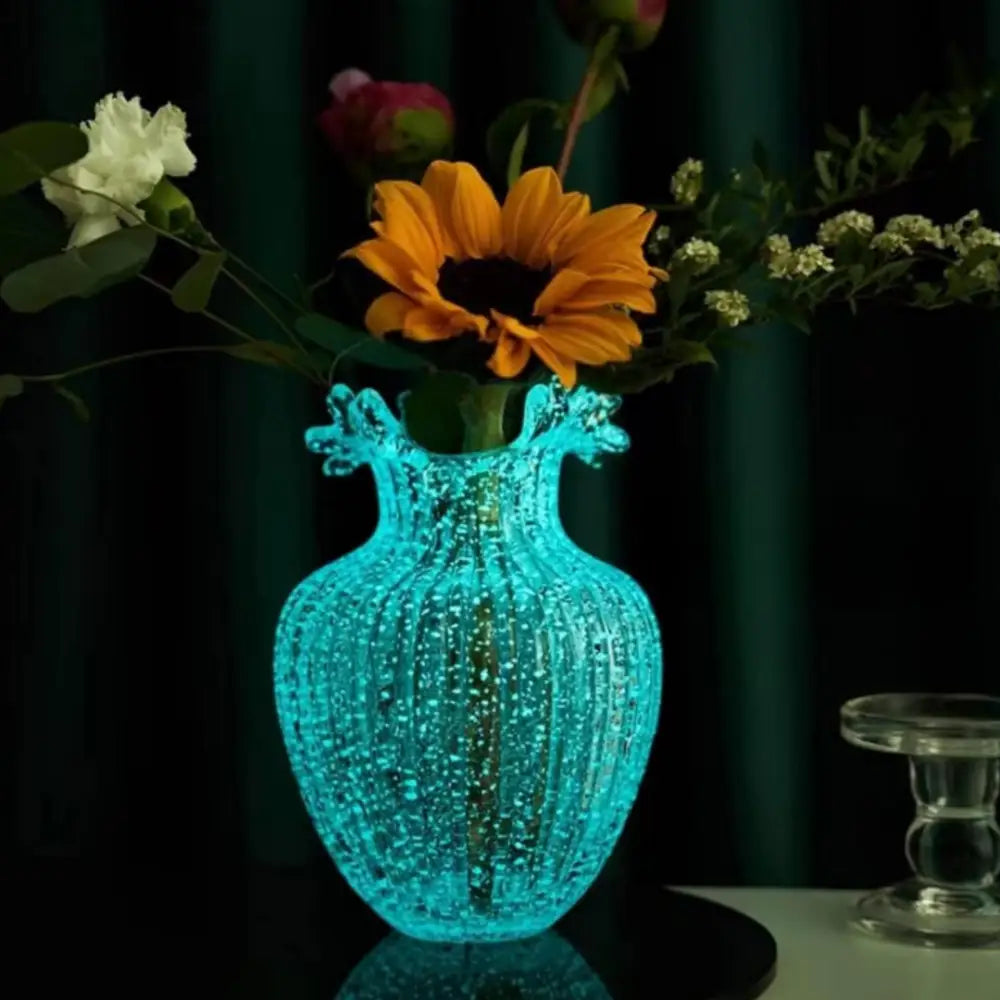 Vase en verre transparent lumineux