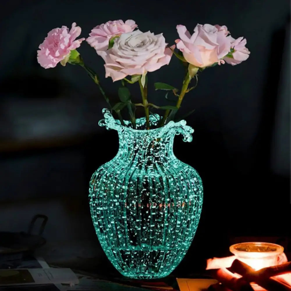 Vase en verre transparent lumineux