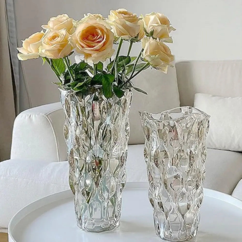 Vase en verre transparent vintage