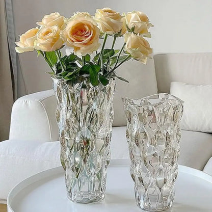 Vase en verre transparent vintage