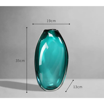 Vase en verre vert