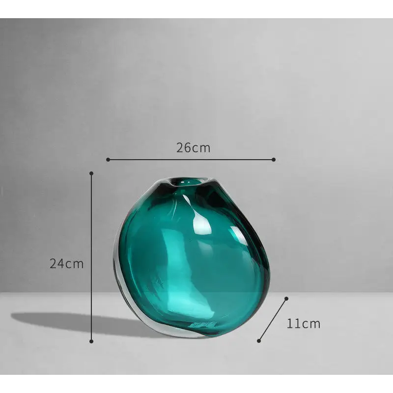 Vase en verre vert