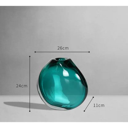 Vase en verre vert