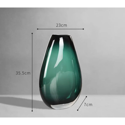 Vase en verre vert