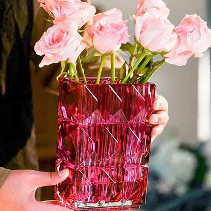 Vase rectangulaire en verre