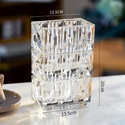 Vase rectangulaire en verre