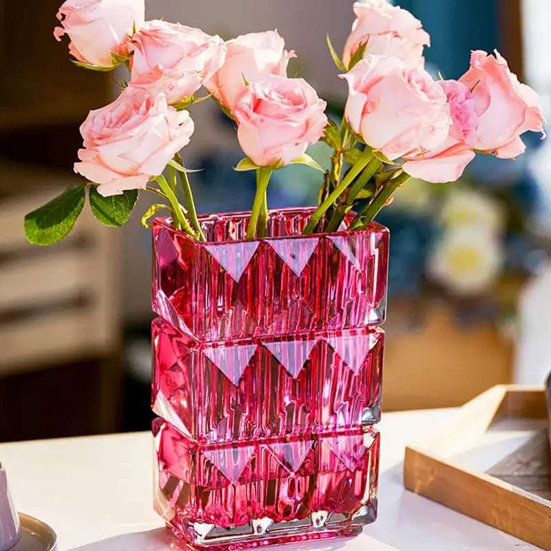 Vase rectangulaire en verre