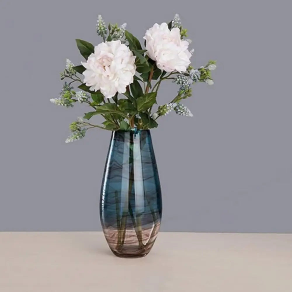 Vase verre bleu