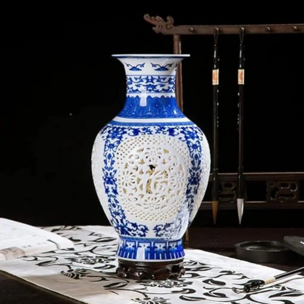 Vases chinois bleu et blanc